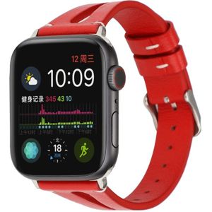Simple V-shaped Leather Strap for Apple Watch Series 5 & 4 40mm / 3 & 2 & 1 38mm(Red)