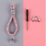 Car Diamond Metal + Plastic Keychain (Pink)