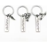 Creative Drive Safe Handsome Words Stainless Steel Keychain Key Rings(Wing)