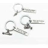 Creative Drive Safe Handsome Words Stainless Steel Keychain Key Rings(Wing)