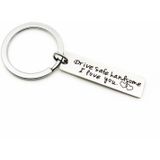 Creative Drive Safe Handsome Words Stainless Steel Keychain Key Rings(Wing)