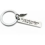 Creative Drive Safe Handsome Words Stainless Steel Keychain Key Rings(Wing)