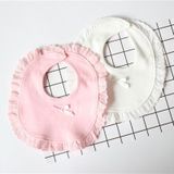 3 PCS Newborn Lace Bow Baby Bibs Infant Saliva Towels(Pink)