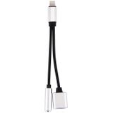 10cm 8 Pin Female & 3.5mm Audio Female to 8 Pin Male Charger Adapter Cable  Support iOS 10.3.1  For iPhone XR / iPhone XS MAX / iPhone X & XS / iPhone 8 & 8 Plus / iPhone 7 & 7 Plus / iPhone 6 & 6s & 6 Plus & 6s Plus / iPad(Silver)