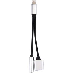10cm 8 Pin Female & 3.5mm Audio Female to 8 Pin Male Charger Adapter Cable  Support iOS 10.3.1  For iPhone XR / iPhone XS MAX / iPhone X & XS / iPhone 8 & 8 Plus / iPhone 7 & 7 Plus / iPhone 6 & 6s & 6 Plus & 6s Plus / iPad(Silver)