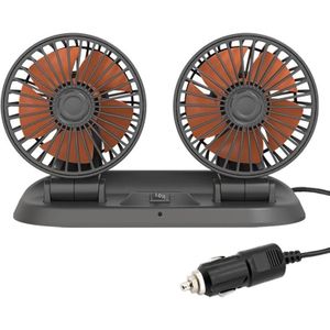 F410 24V Car Dual-head Folding Electric Cooling Fan with Temporary Temporary Parking Card