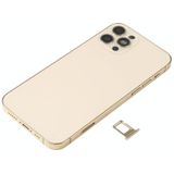 Battery Back Cover Assembly (with Side Keys & Loud Speaker & Motor & Camera Lens & Card Tray & Power Button + Volume Button + Charging Port & Wireless Charging Module) for iPhone 12 Pro(Gold)