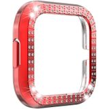 For Fitbit versa 2 PC Double-row Diamond-encrusted Protective Shell(Red)