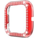 For Fitbit versa 2 PC Double-row Diamond-encrusted Protective Shell(Red)