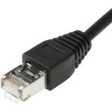 RJ45 Female to Male Cat Network Extension Cable  Length: 30cm(Black)