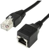 RJ45 Female to Male Cat Network Extension Cable  Length: 30cm(Black)