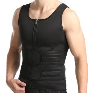 Neoprene Men Sport Body Shapers Vest Waist Body Shaping Corset  Size:XXL(Black)