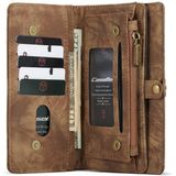 For iPhone 12 / 12 Pro CaseMe-008 Detachable Multifunctional Horizontal Flip Leather Case with Card Slot & Holder & Zipper Wallet & Photo Frame(Brown)