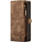For iPhone 12 / 12 Pro CaseMe-008 Detachable Multifunctional Horizontal Flip Leather Case with Card Slot & Holder & Zipper Wallet & Photo Frame(Brown)