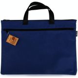 2 PCS Deli 5840 Portable Canvas Zipper File Bag Double Simple Storage Bag(Dark Blue)