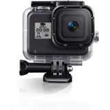 For GoPro HERO8 Black 45m Waterproof Housing Protective Case with Buckle Basic Mount & Screw & Floating Bobber Grip & Strap & Anti-Fog Inserts(Transparent)