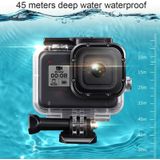 For GoPro HERO8 Black 45m Waterproof Housing Protective Case with Buckle Basic Mount & Screw & Floating Bobber Grip & Strap & Anti-Fog Inserts(Transparent)