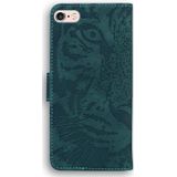 For iPhone 6s Plus / 6 Plus Tiger Embossing Pattern Horizontal Flip Leather Case with Holder & Card Slots & Wallet(Green)