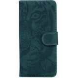 For iPhone 6s Plus / 6 Plus Tiger Embossing Pattern Horizontal Flip Leather Case with Holder & Card Slots & Wallet(Green)