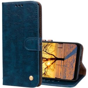Business Style Oil Wax Texture Horizontal Flip Leather Case for Xiaomi Pocophone F1  with Holder & Card Slots & Wallet (Blue)