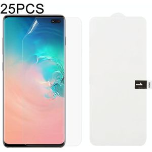 25 stuks zachte hydrogel film volledige dekking front beschermer met alcohol katoen + kraskaart voor Galaxy S10 plus