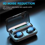 F9-9 TWS CVC8.0 Noise Cancelling Bluetooth Earphone with Charging Box  Support Touch Lighting Effect & Three-screen LED Power Display & Power Bank & Mobile Phone Holder & HD Call & Voice Assistant(Dark Blue)