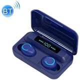 F9-9 TWS CVC8.0 Noise Cancelling Bluetooth Earphone with Charging Box  Support Touch Lighting Effect & Three-screen LED Power Display & Power Bank & Mobile Phone Holder & HD Call & Voice Assistant(Dark Blue)