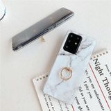 For Galaxy A71 TPU Smooth Marble with Ring Metal Rhinestone Bracket Mobile Phone Protective Case(Rainbow Q16)