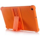 For Galaxy Tab A 10.1 (2019) T510 Tablet PC Silicone Protective Case with Invisible Bracket(Orange)