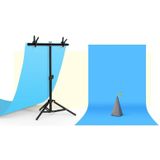70x75cm T-Shape Photo Studio Background Support Stand Backdrop Crossbar Bracket Kit with Clips