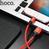 hoco X14 2m Nylon Braided Aluminium Alloy 8 Pin to USB Data Sync Charging Cable  For iPhone XR / iPhone XS MAX / iPhone X & XS / iPhone 8 & 8 Plus / iPhone 7 & 7 Plus / iPhone 6 & 6s & 6 Plus & 6s Plus / iPad(Red)