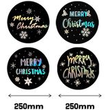 4 Rolls F06 Black Hot Stamping Christmas Gift Decoration Sticker Label  Size: 2.5cm(Silver)