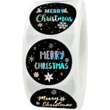 4 Rolls F06 Black Hot Stamping Christmas Gift Decoration Sticker Label  Size: 2.5cm(Silver)
