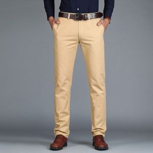 Straight Loose Casual Cotton Trousers for Men(Light Khaki)