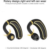 Business Bluetooth Earphone Wireless Headphone with Mic 24 Hours Work Time Bluetooth Headset for iPhone Android  phone(Black Gold)