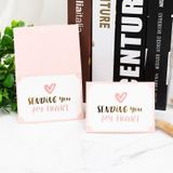 100 PCS Valentines Day Bronzing Greeting Card Flower Shop Birthday Thank You Card(Send You My Heart)