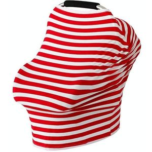 Multifunctional Cotton Nursing Towel Safety Seat Cushion Stroller Cover(Red and White Stripes)