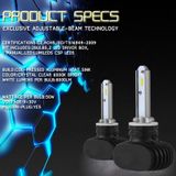2 PCS 880 IP65 Waterproof White Light 6 CSP LED Car Headlight Bulb  9-36V / 18W  6000K / 2000LM