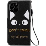 Schilderij Horizontale Flip Lederen case met houder & kaartslot & lanyard voor iPhone 12 / 12 Pro(Cat Ears)