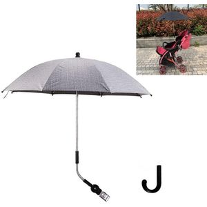 Stroller Universal Stroller Umbrella Sliding Baby Artifact Vinyl Anti-UV Universal Clip Sun And Rain Dual-use Umbrella(Gray)