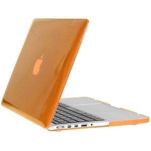 ENKAY for Macbook Pro Retina 15.4 inch (US Version) / A1398 Hat-Prince 3 in 1 Crystal Hard Shell Plastic Protective Case with Keyboard Guard & Port Dust Plug(Orange)