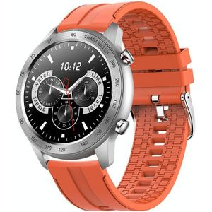 MX5 1.3 inch IPS Screen IP68 Waterproof Smart Watch  Support Bluetooth Call / Heart Rate Monitoring / Sleep Monitoring  Style: Silicone Strap(Orange)