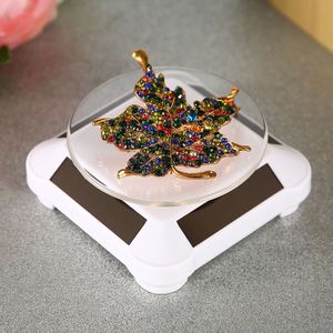 110*110*50mm Solar Showcase Automatic Rotating Stand 360 Turntable For Necklace Bracelet Watch Display