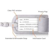 Cowhide Texture PU Luggage Tag Travel Bag Identification Tag (Grey)