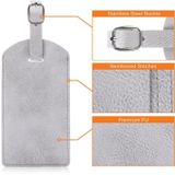 Cowhide Texture PU Luggage Tag Travel Bag Identification Tag (Grey)