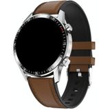 Q88 1.28 inch Touch Screen Dual-mode Bluetooth Smart Watch  Support Sleep Monitor / Heart Rate Monitor / Blood Pressure Monitoring(Brown Leather Strap)