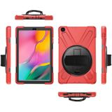 For Samsung Galaxy Tab A 10.1 (2019) T515 / T510 Shockproof Colorful Silicone + PC Protective Case with Holder & Shoulder Strap & Hand Strap(Red)