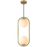 Restaurant Chandelier Single Head Creative Personality Simple Modern Copper Lamp without Light Source  Shape Style:Oval C1