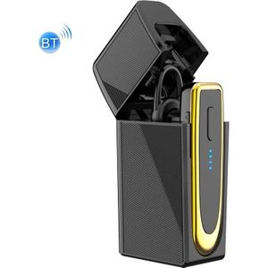 K23 Bluetooth 5.0 Business Wireless Bluetooth Headset  Style:Caller Name+Charging Box(Black And Gold)