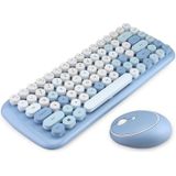 Mofii CADNY Pink Girl Heart Mini Mixed Color Wireless Keyboard Mouse Set(Blue)